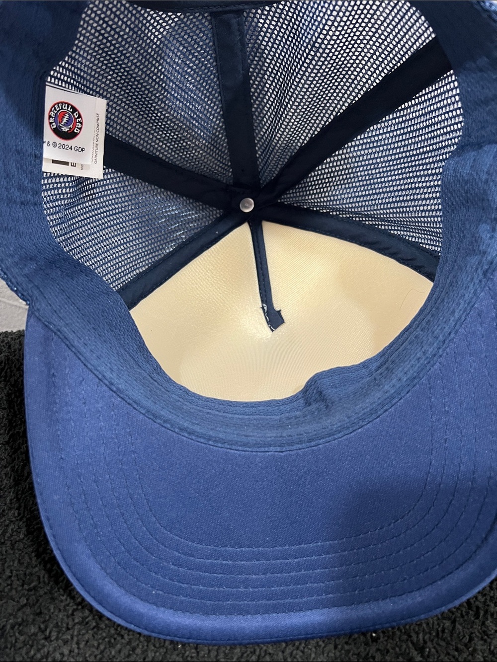 🔥🔥 “NWOT” GRATEFUL DEAD Summer Tour 1985 Trucker Mesh Snapback Hat Navy/White - Picture 6 of 6